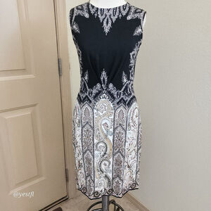 Women's Etro Paisley Dress - Size 42 - US6 Black and White
